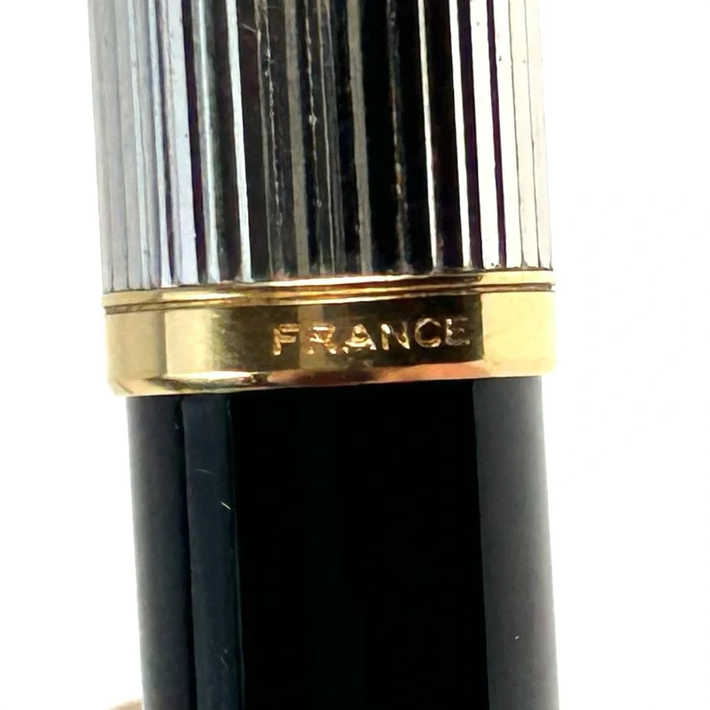 Waterman Carene Deluxe Rollerball Black Lacquer Silver Cap Gold Trim France